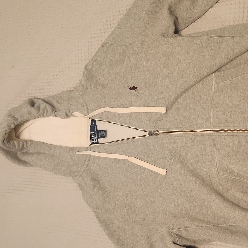 Polo hoodie. Full zip. XL.